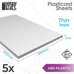 Plancha Plasticard ABS 1 mm - COMBOx5 planchas