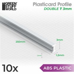 Perfil Plasticard DOBLE-T 3 mm