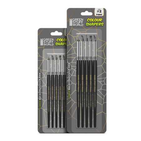 Pinceles Silicona - Combo Tamaño 0 y 2 - NEGRO FIRM