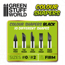 Pinceles Silicona - Combo Tamaño 0 y 2 - NEGRO FIRM