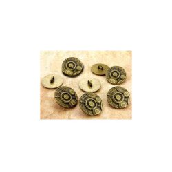 8x Botones Steampunk RUEDAS ENGRANAJES - Oro Viejo