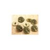 8x Botones Steampunk RUEDAS ENGRANAJES - Oro Viejo
