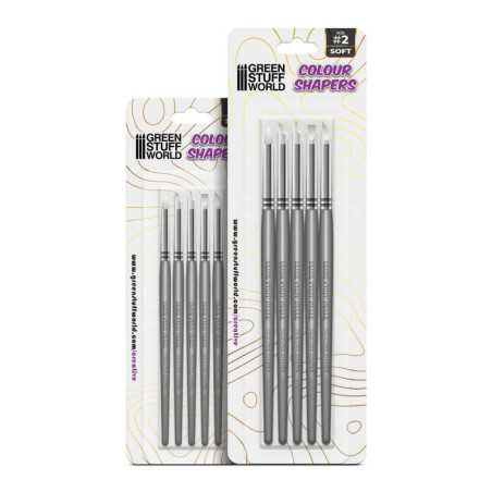 Pinceles Silicona - Combo Tamaño 0 y 2 - BLANCO SOFT