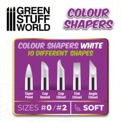 Pinceles Silicona - Combo Tamaño 0 y 2 - BLANCO SOFT