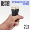 25x Pinceles Weathering Desechables