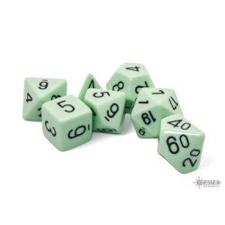 Opaque Pastel Green/black Polyhedral 7-Dice Set