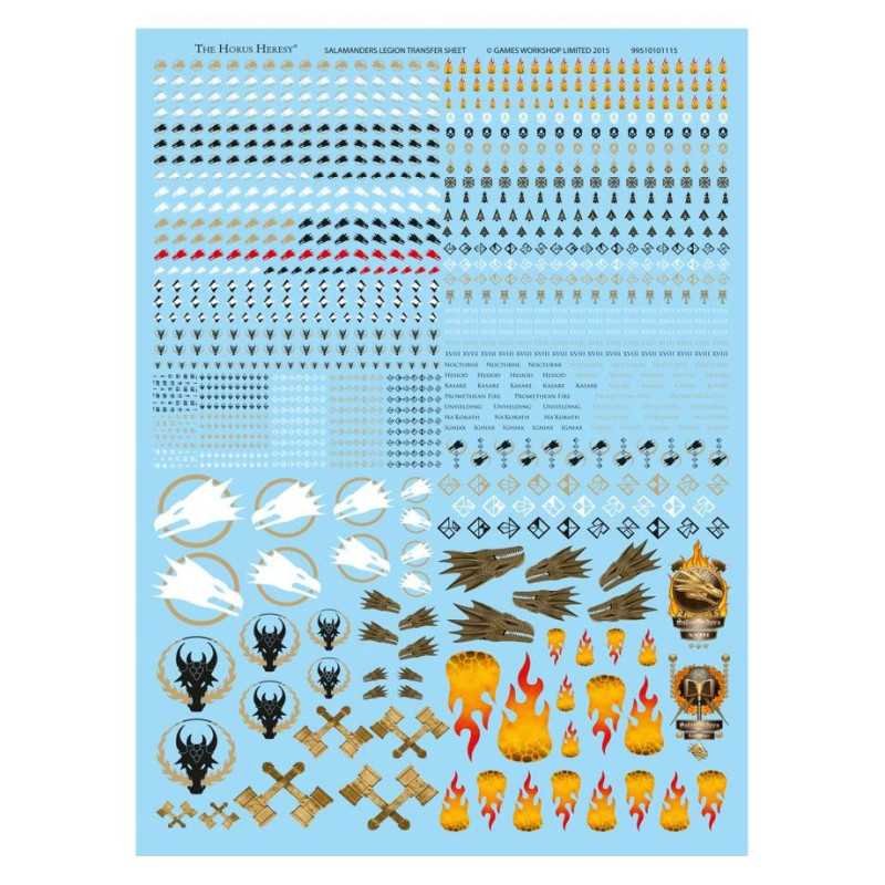 Hoja de calcomanías de los Salamandras