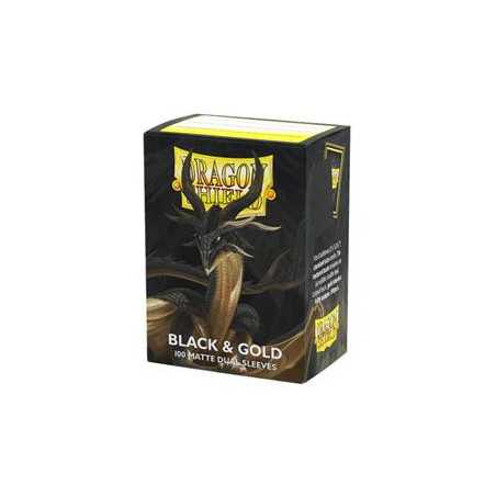 Dragon Shield Sleeves - Standard size - Matte Dual - Black & Gold (100 Sleeves)