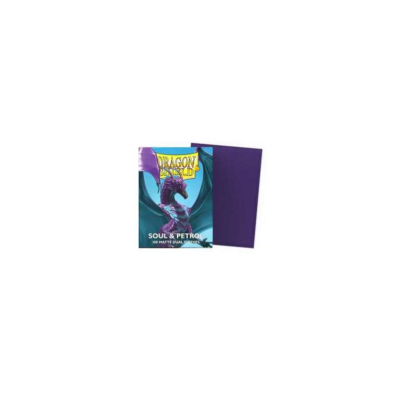 Dragon Shield Sleeves - Standard size - Matte Dual - Soul & Petrol (100 Sleeves)