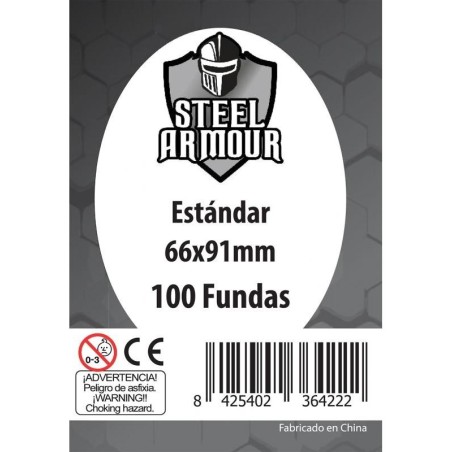Fundas Steel Armour Estándar Exterior 66x91mm (100 Fundas)