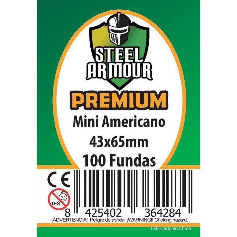 Fundas Steel Armour Mini Americano Premium 43x65mm (100 Fundas)