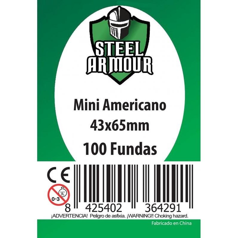 Fundas Steel Armour Mini Americano 43x65mm (100 Fundas)