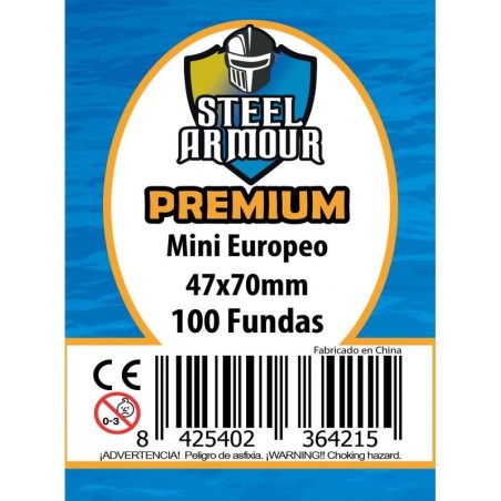 Fundas Steel Armour Mini Europeo Premium 47x70mm (100 Fundas)