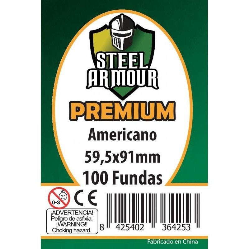 Fundas Steel Armour (57,5X89MM) Premium Asia "Antes Americano" (100) - Exterior 59,5X91MMFundas para JuegosAtheneas Hobby S.L.
