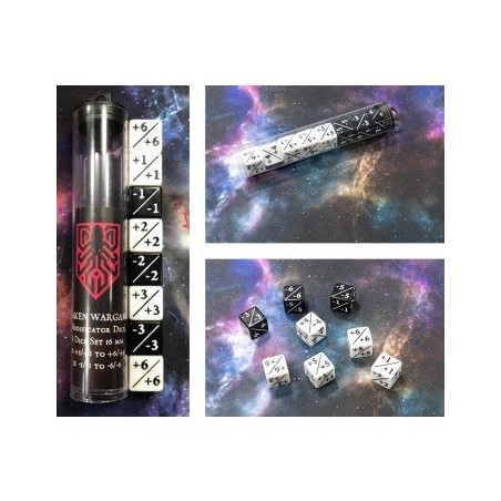 Kraken Wargames Dice - Positive/Negative D6 Dice 16 mm (8 Dice in Tube)