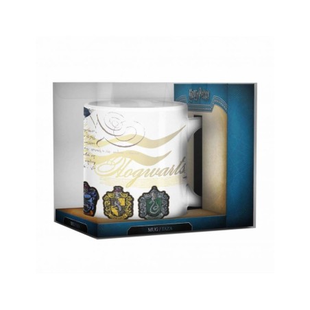 Escudos Casas Hogwarts Taza Blanca Ceramica Harry Potter SDTWRN20667