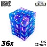 36x Dados D6 12mm - Azul Claro - Morado