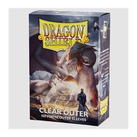 Dragon Shield Standard Size Outer Sleeves - Matte Clear (100 Sleeves) AT-13002