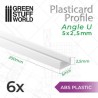 Perfil Plasticard perfil-U - 5x2.5mm