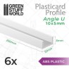 Perfil Plasticard perfil-U - 10x5mm