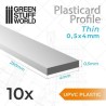 Perfil Plasticard uPVC - Fino 0.50mm x 4mm