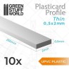 Perfil Plasticard uPVC - Fino 0.50mm x 1mm