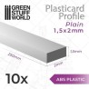 Perfil Plasticard BARRA RECTANGULAR 1.5x2 mm