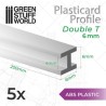 Perfil Plasticard en H 6mm (Viga)