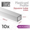 Perfil Plasticard TUBO CUADRADO 4mm