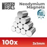 Imanes Neodimio 3x1mm - 100 unidades (N35)