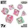 7x Dados Mix 16mm - Rosa Claro