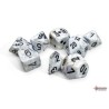 Marble Calcite/Blue Polyhedral 7-dice set (Witch Bonus Die)