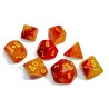 Gemini Gellow-Red/Yellow Polyhedral Luminary 7-dice set (Witch Bonus Die)