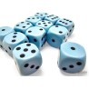 Chessex Opaque Pastel Blue/Black 16mm D6 Dice Block (12 Dice)