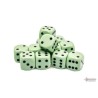 Chessex Opaque Pastel Green/Black 16mm D6 Dice Block (12 Dice)