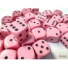 Chessex Opaque Pastel Pink/Black 12mm D6 Dice Block (36 Dice)