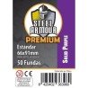 Fundas Steel Armour Estándar Premium Morado Sólido Exterior 66x91mm (50 Fundas)