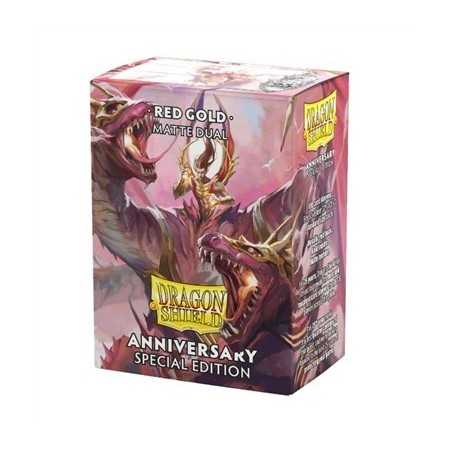 Dual Sleeves Pomegranate Gold Dragon Shield Standard Matte (100 Sleeves)