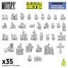 Set impreso en 3D - Cráneos y velas 1:48