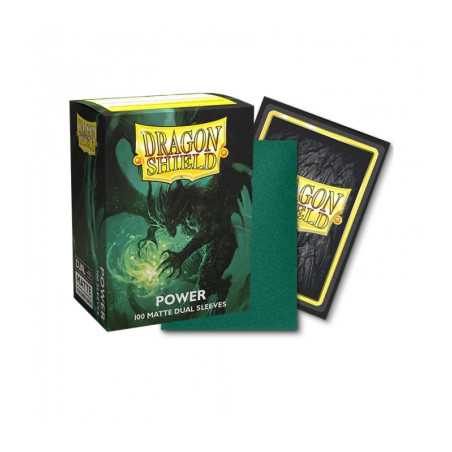 Dragon Shield Dual Matte Sleeves - Metallic Green / Power (100 Sleeves)