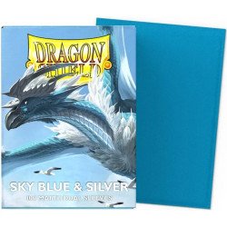 Dragon Shield Sleeves - Standard size - Matte Dual - Sky Blue & Silver (100 Sleeves) AT-15074