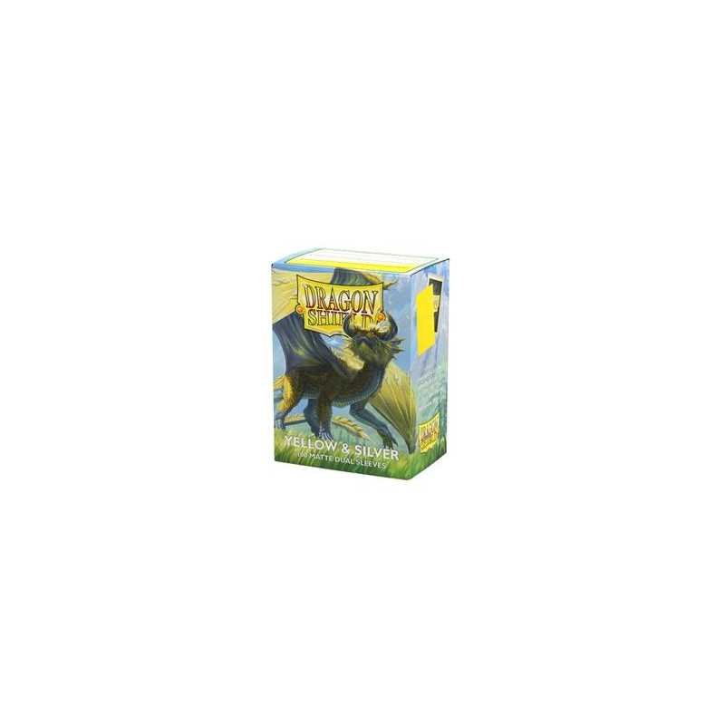 Dragon Shield Sleeves - Standard size - Matte Dual - Yellow & Silver (100 Sleeves)