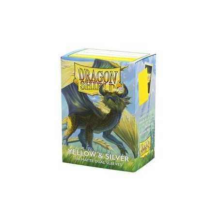 Dragon Shield Sleeves - Standard size - Matte Dual - Yellow & Silver (100 Sleeves)