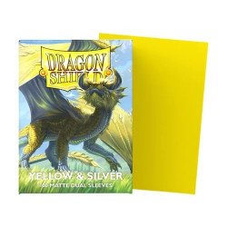 Dragon Shield Sleeves - Standard size - Matte Dual - Yellow & Silver (100 Sleeves)