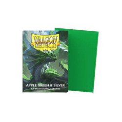 Dragon Shield Sleeves - Standard size - Matte Dual - Apple Green & Silver (100 Sleeves)