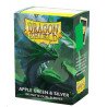 Dragon Shield Sleeves - Standard size - Matte Dual - Apple Green & Silver (100 Sleeves)