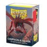 Dragon Shield Sleeves - Standard size - Matte Dual - Crimson & Silver (100 Sleeves)