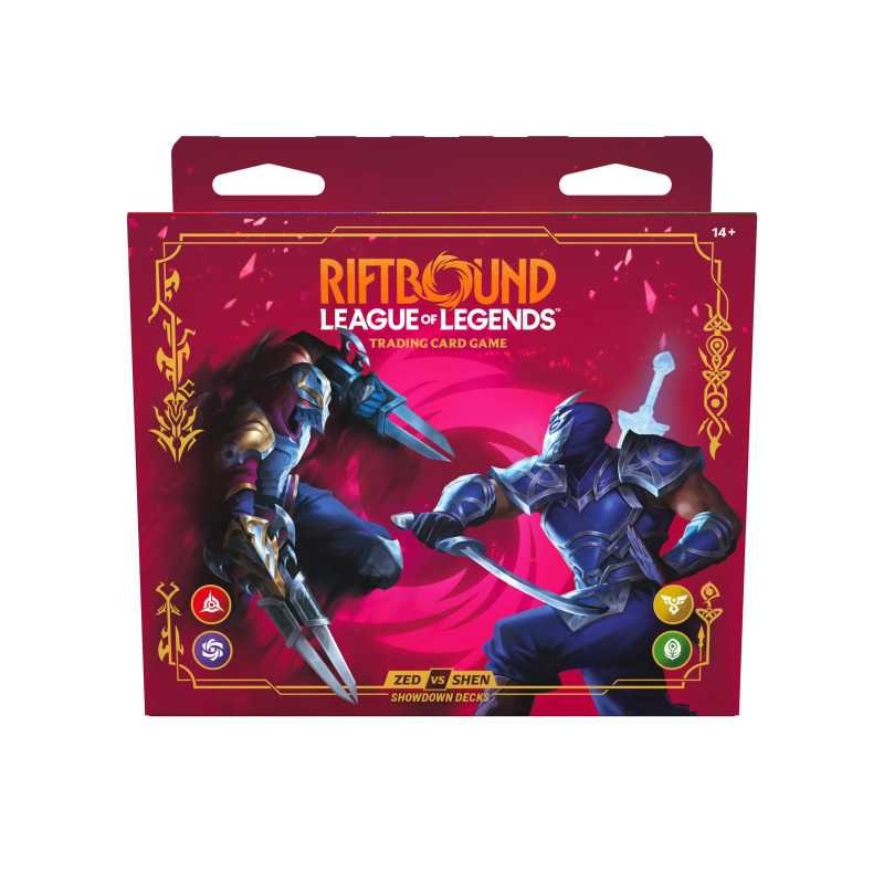 Riftbound League of Legends TCG - Vendetta -Showdown Decks - Zed vs Shen - Display