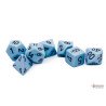 Opaque Pastel Blue/black Polyhedral (7 Dice)