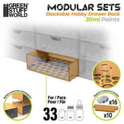 Módulo organizador de pinturas 30ml apilable y magnetizado